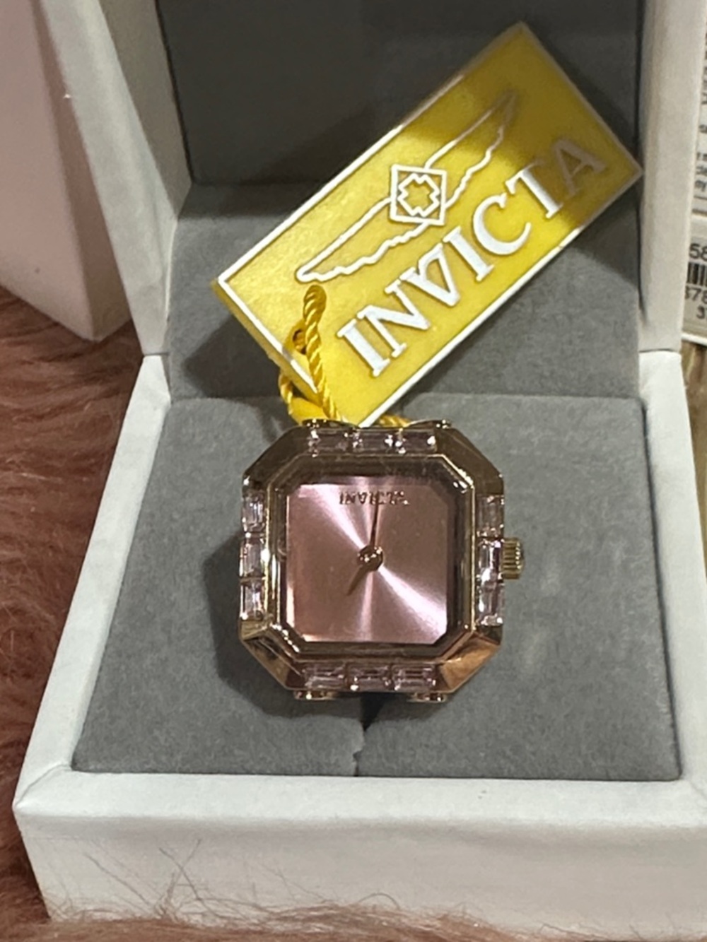 Invicta Mini Angel Gold-Tone Watch with Pink Dial and Crystal Accents (49586)